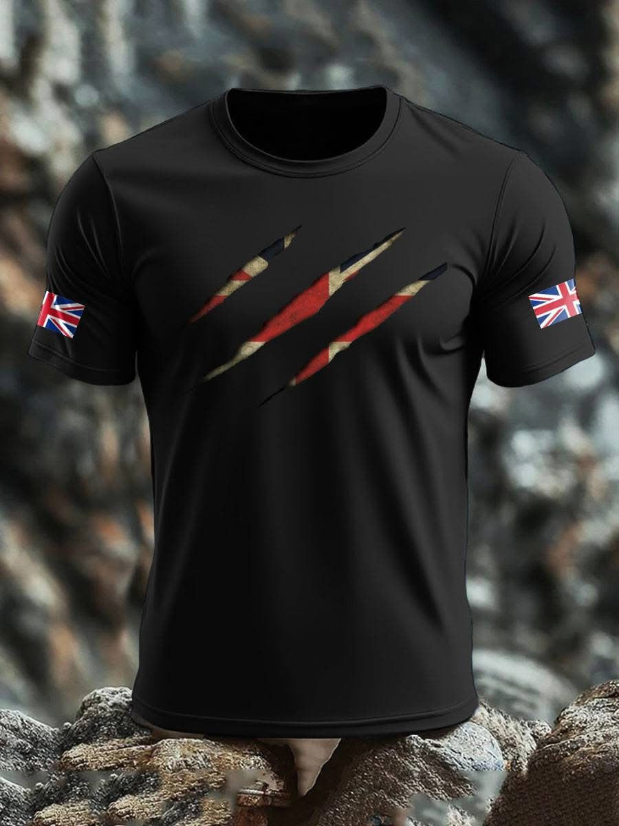 UK Flag T-Shirt Men's Patriotic Shirts Gifts For Veterans