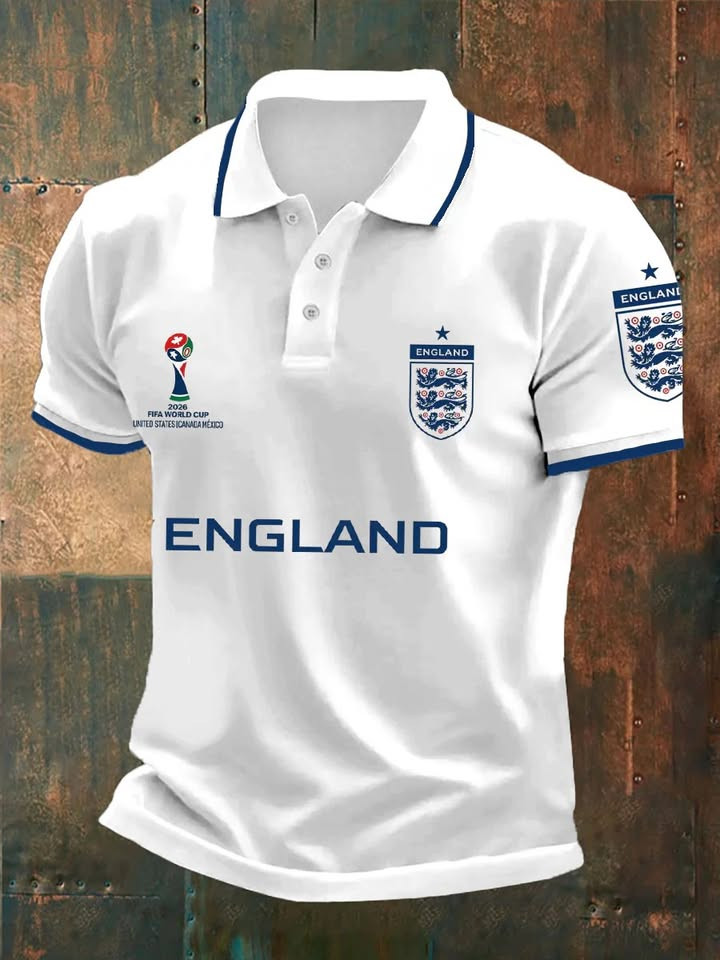 UK Football Lover England 2026 Printed Polo Shirt Gift Ideas For Husband