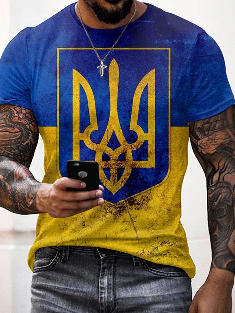 Ukrainian Trident Symbol Zelensky Shirt I Stand With Ukraine Vintage Clothing Men's Christmas Gift for Him