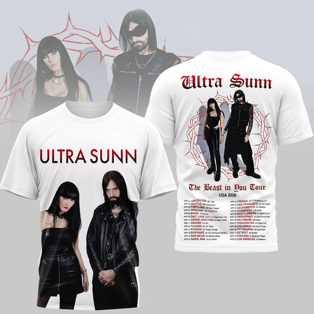 Ultra Sunn The Beast In You Tour USA 2026 T-Shirt Ultra Sunn Merch Gifts For Fans