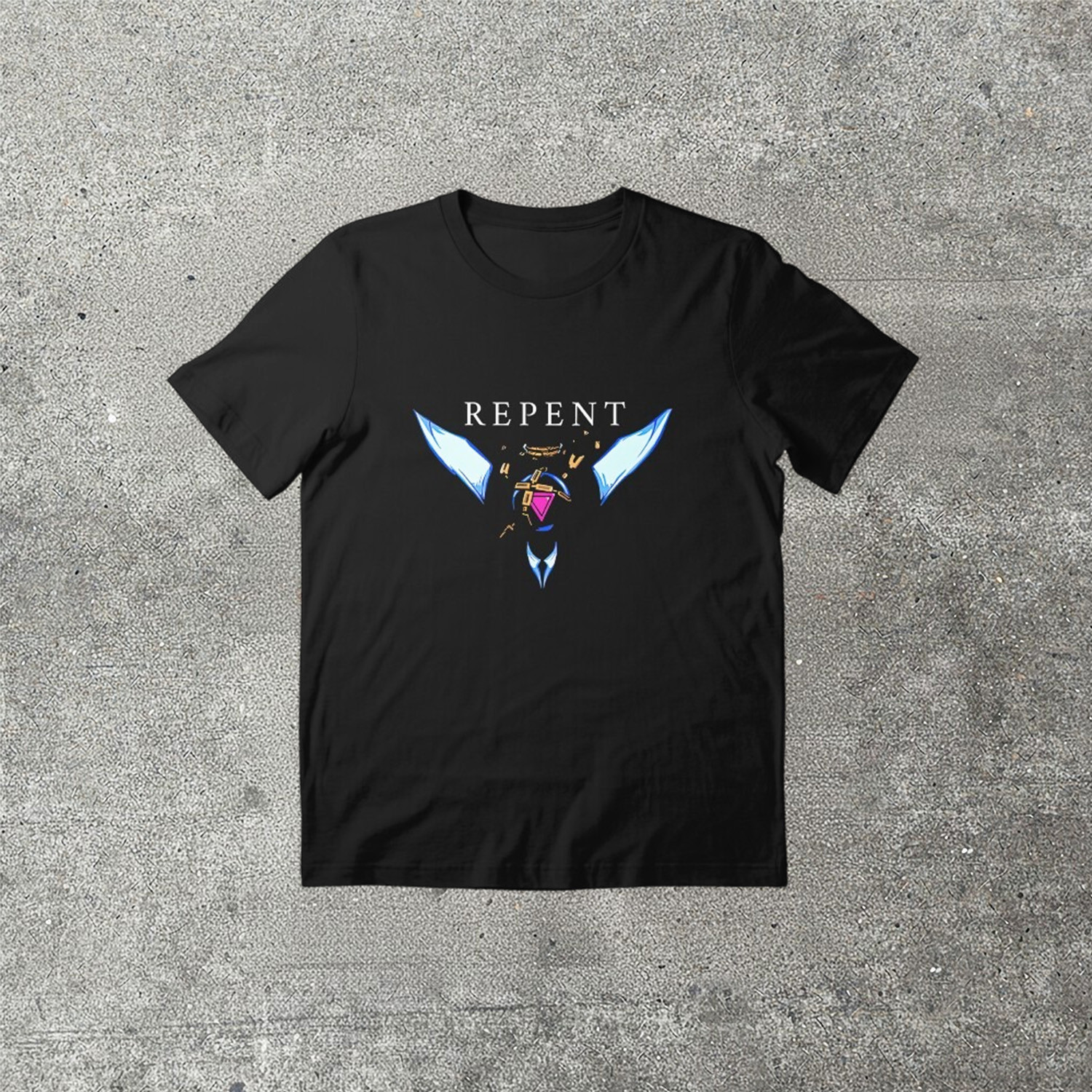 Ultrakill Repent Gabriel T-Shirt Angel Art Fan Gear Indie Shooting Game Merch Gift For PC Gamers