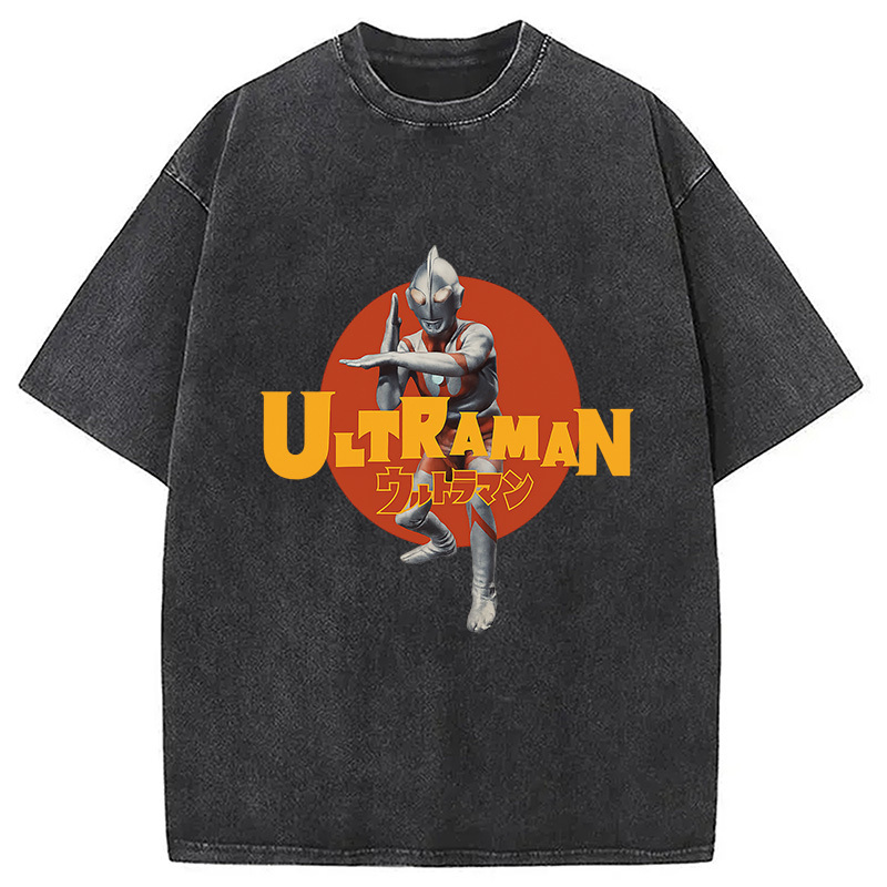 Ultraman T-Shirturutoraman Washed T-Shirt Cool Urban Street Style Shirt Gifts For Sister