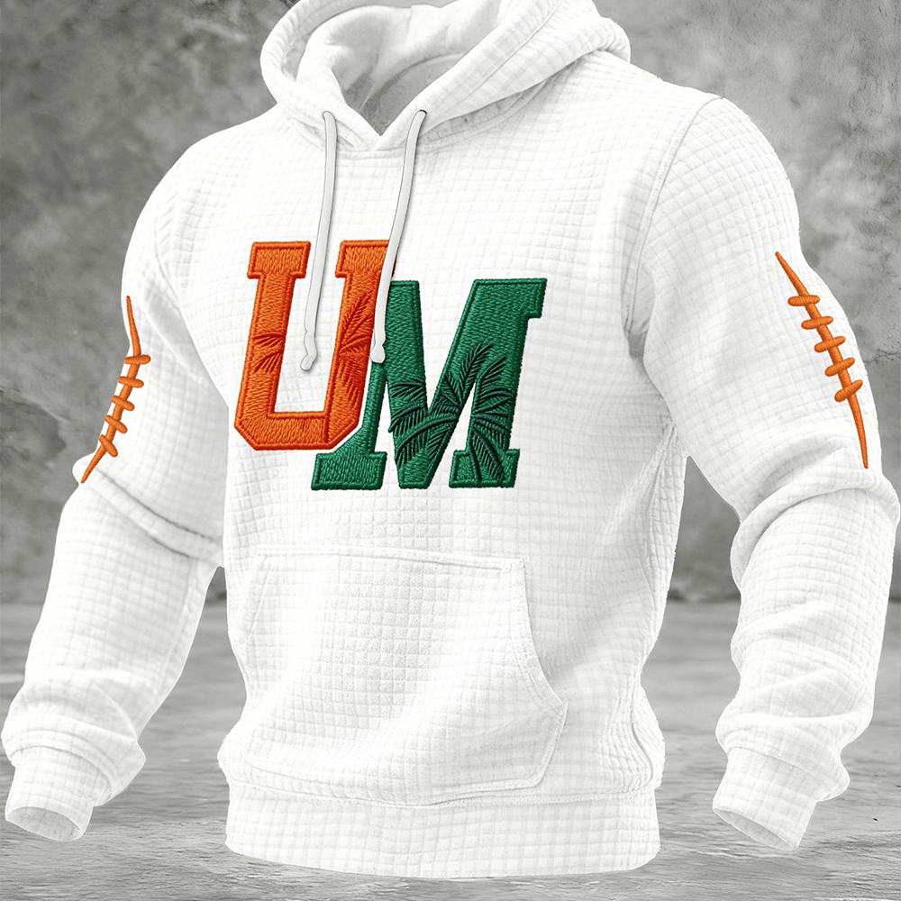 UM Miami Hurricanes Football Hoodie Game Day Hooded Sweatshirt Football Lover Gifts