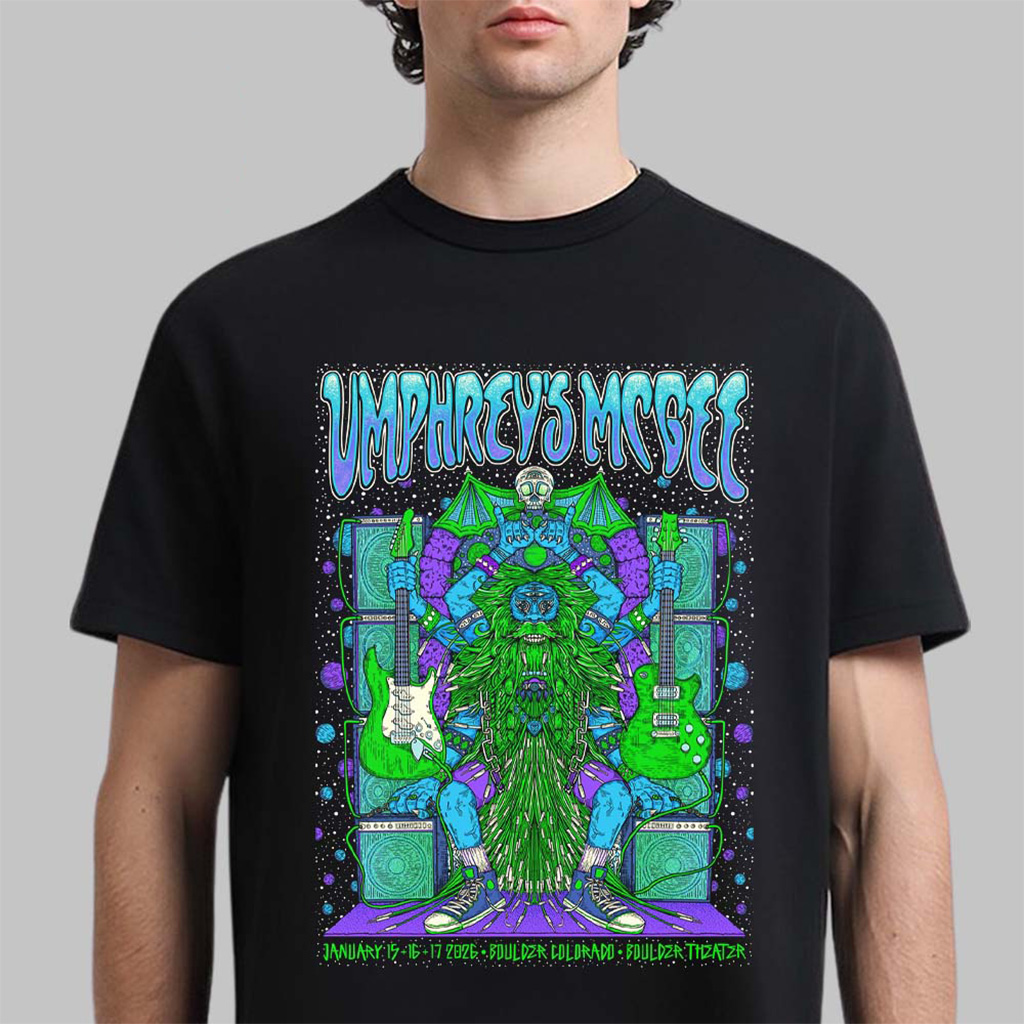 Umphrey's McGee Boulder Colorado 2026 Event Poster At Boulder Theater On January 15 16 17 2026 T-Shirt Umphrey's McGee Boulder Colorado 2026 Event Poster At Boulder Theater On January 15 16 17 2026 T-Shirt