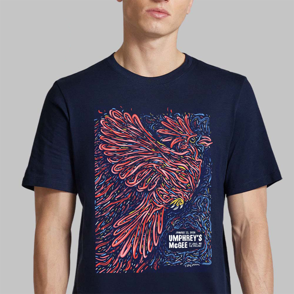 Umphrey's McGee St Louis Missouri 2026 Gig Poster At The Pageant On January 22 2026 The Cardinal Art T-Shirt Umphrey's McGee St Louis Missouri 2026 Gig Poster At The Pageant On January 22 2026 The Cardinal Art T-Shirt