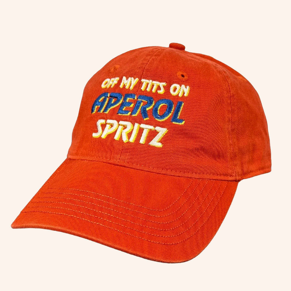 Uncle Reco Merch Off My Tits On Aperol Spritz Embroidered Hat Gift Ideas For Him