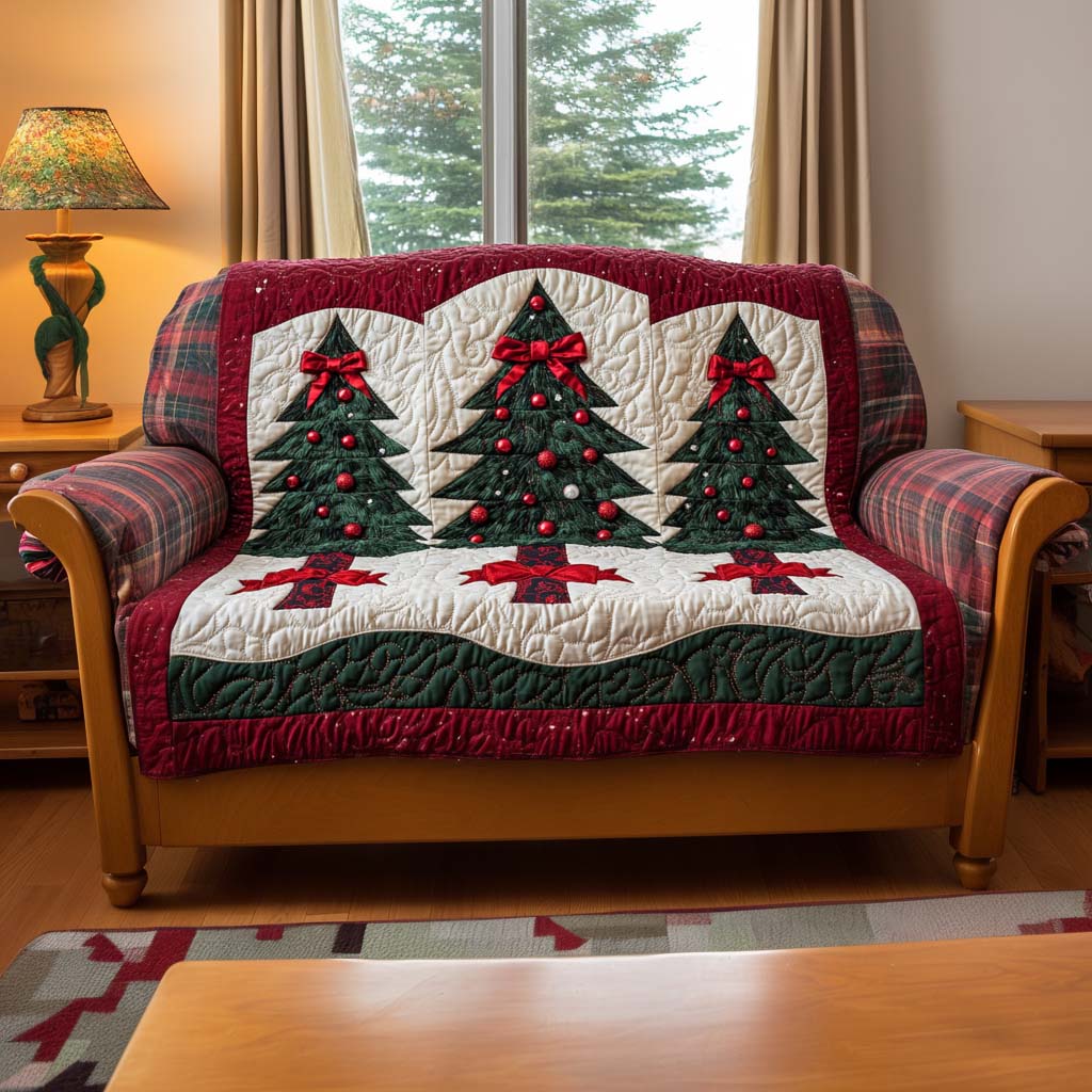 Under the Lights Quilted Sofa Cover Holiday Living Decorations Family Gift Ideas