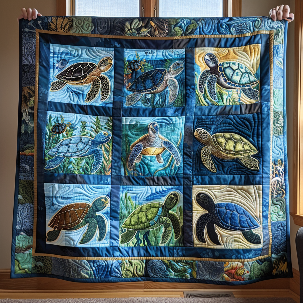 Under The Sea Xmas Quilted Blanket Blanket Coolf Gifts For Married Couples