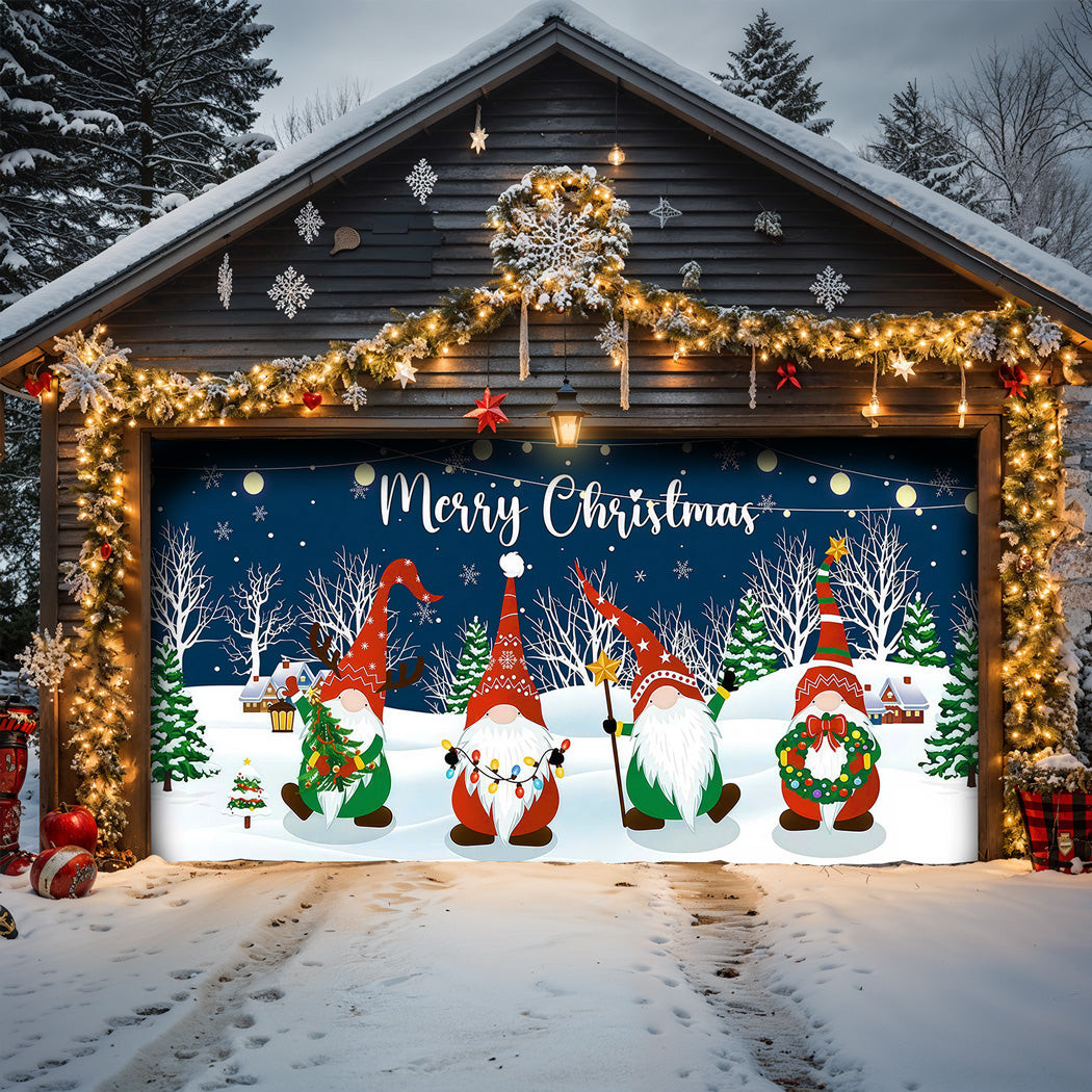 Under The Winter Sky Christmas Garage Door Banner Holiday Home Decor Xmas Presents