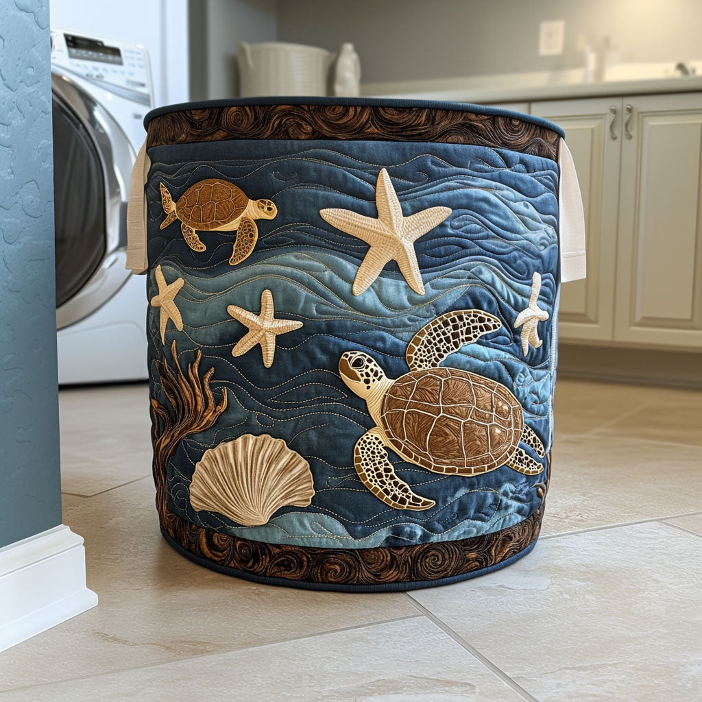Undersea Path Quilted Laundry Basket New Year Merch Gift Birthday Merch Gift