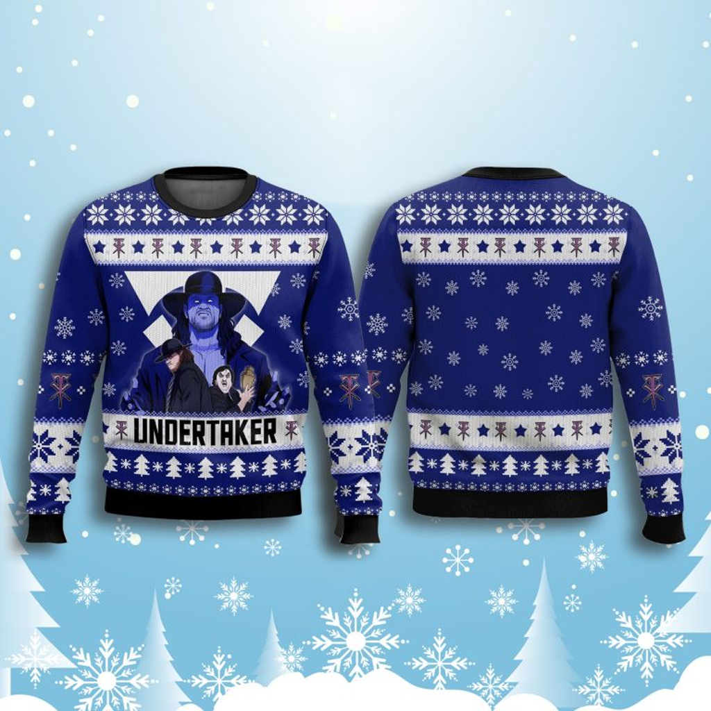 Undertaker Blue Ugly Christmas Sweater Ugly Holiday Sweater Christmas Gifts For Him