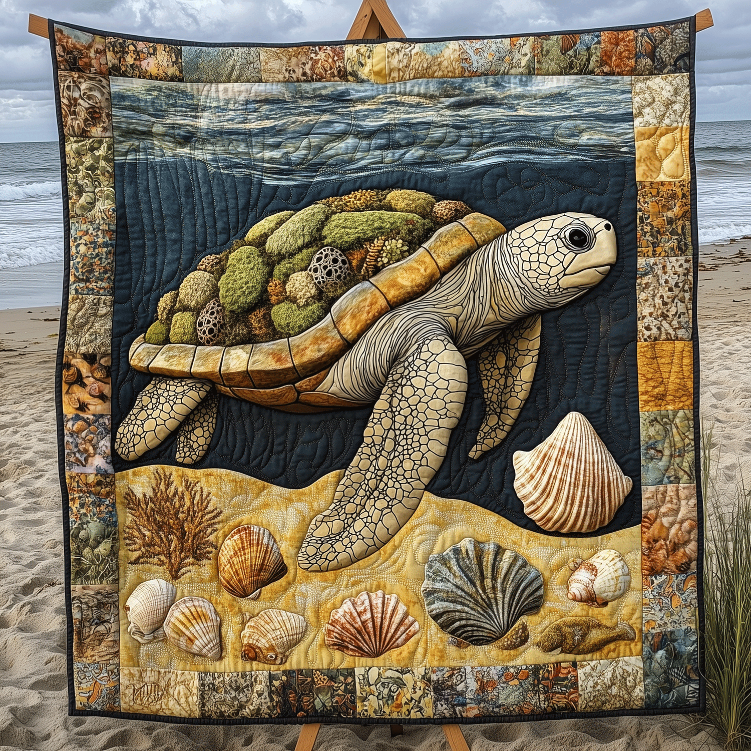 Underwater Bliss Quilted Blanket Turtle Present Ideas