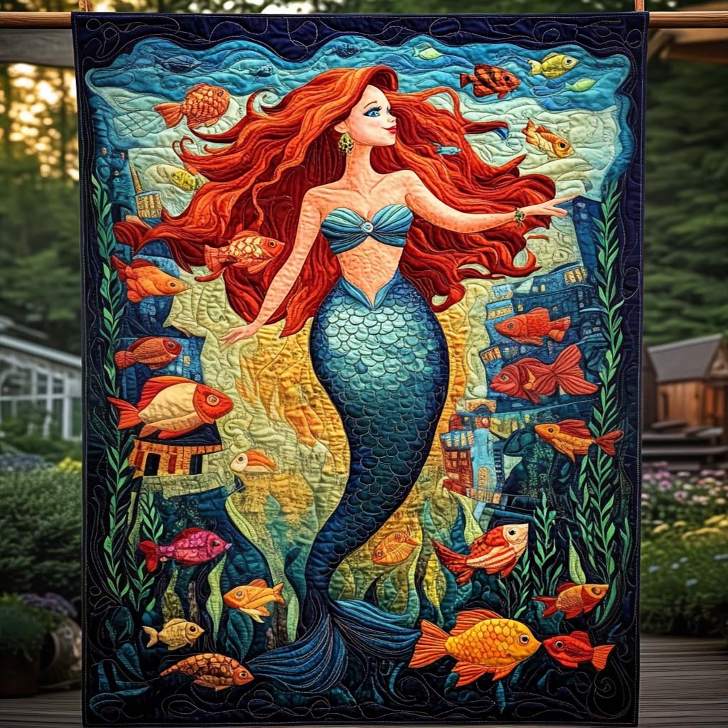 Underwater Dreamscape Quilted Blanket For Christmas Gifts