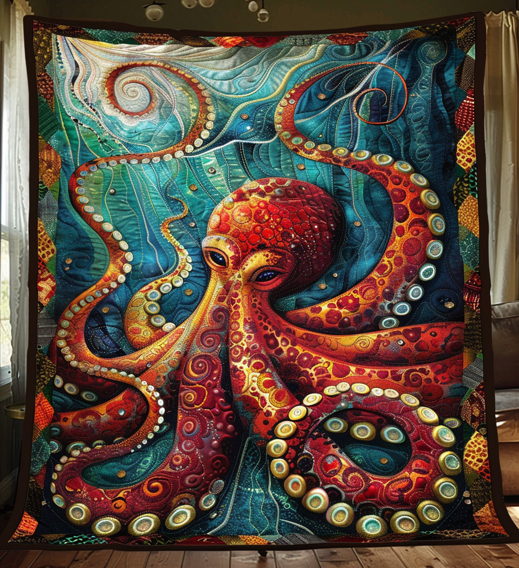 Underwater Explorer Quilted Blanket  Octopus Blanket Cute Gifts For Friends
