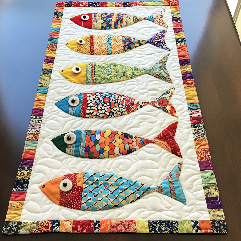 Underwater Fish Quilted Table Runner Dining Room Table Decor Ideas Best Friend Presents