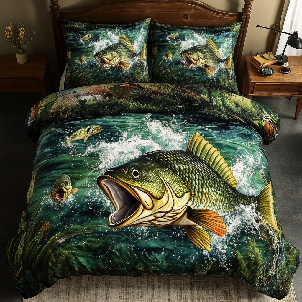 Underwater Glory Quilted Bedding Set Bedroom Decorations Gifts For Fish Enthusiasts