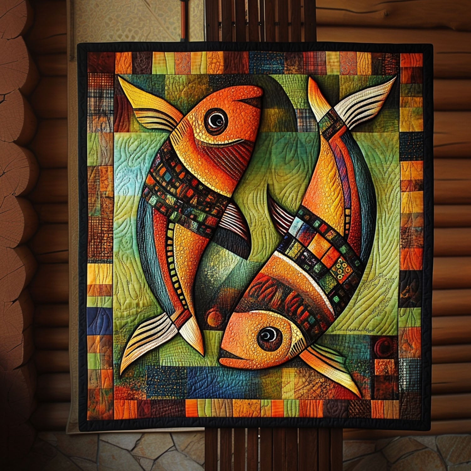 Underwater Rhythm Quilted Blanket Bed Christmas Decor Fishing Gifts For Boyfriend