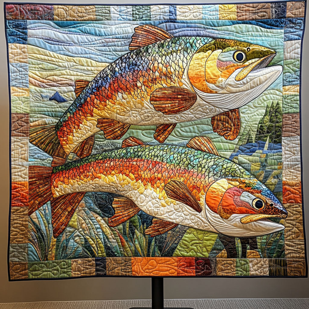 Underwater Tapestry Quilted Blanket Christmas Bedroom Decor Cool Fishing Gifts