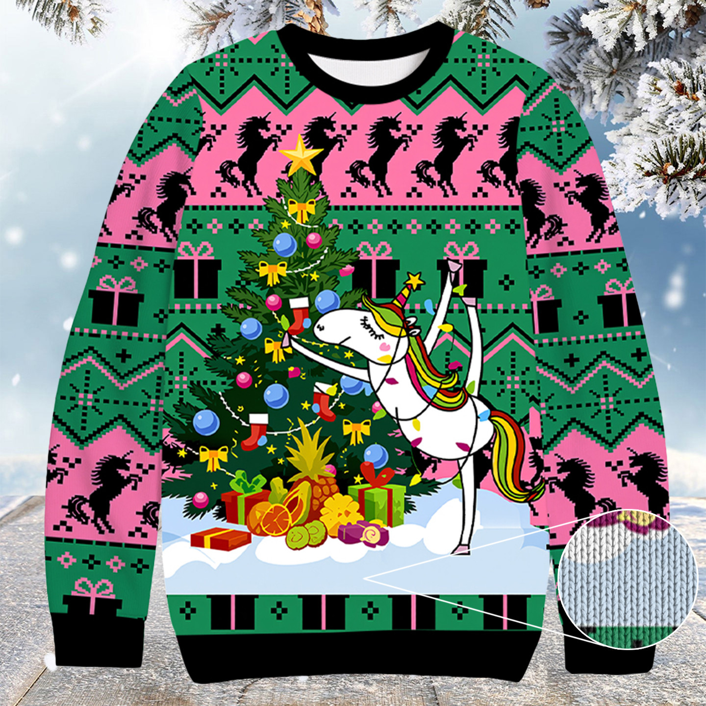 Unicorn Christmas Ugly Sweater Merry Xmas Apparel Christmas Presents For Her