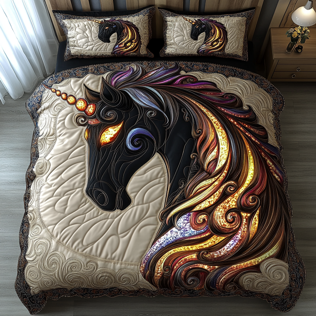 Unicorn Dream Quilted Bedding Set Bedspread Set Unicorn Gifts Adults
