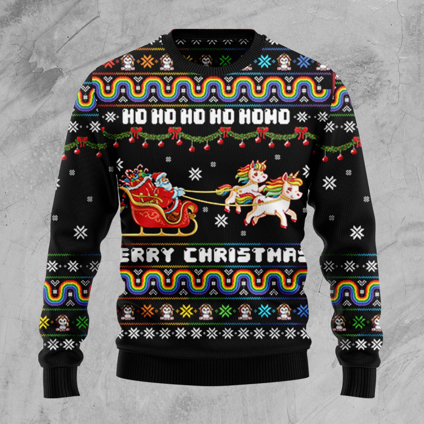 Unicorn Merry Christmas Ugly Christmas Sweater Animal Themed Xmas Sweater For Men