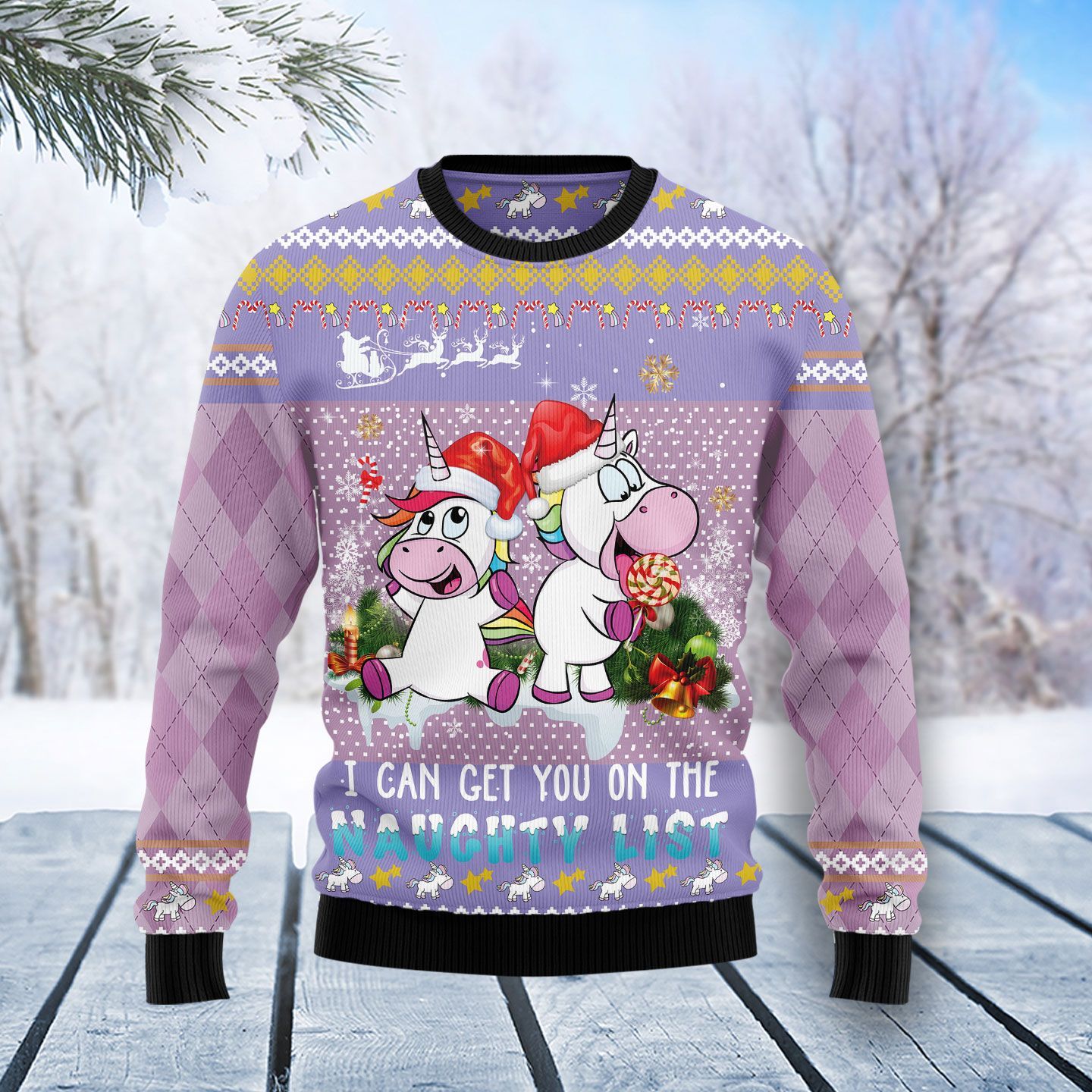 Unicorn Naughty List Ugly Christmas Sweater Funny Christmas Jumper Unicorn Gifts For Her