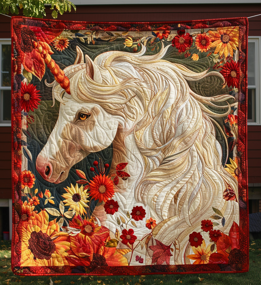 Unicorn Paradise Quilted Blanket Equine Gifts For Horse Lovers