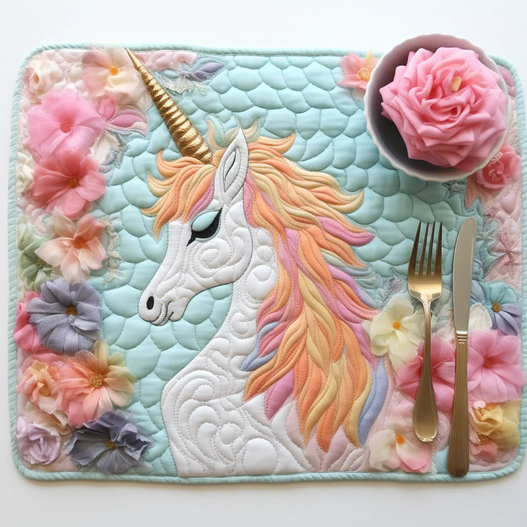 Unicorn Quilted Placemat Dining Table Placemats Birthday Gifts For Her