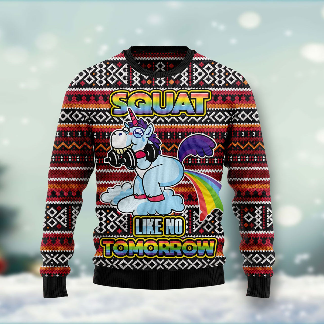 Unicorn Squat Like No Tomorrow Ugly Christmas Sweater Funny Clothes Unicorn Gifts For Her