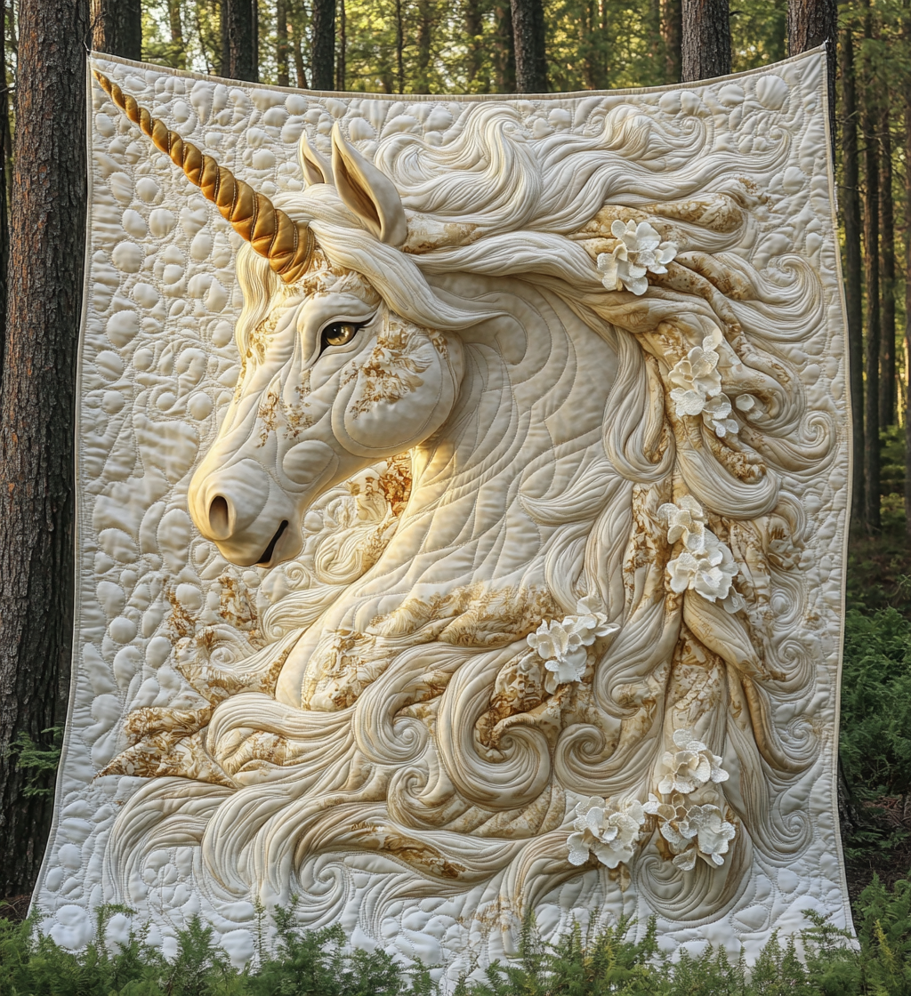 Unicorn Sunset Symphony Quilted Blanket Unicorn Presents For Adults