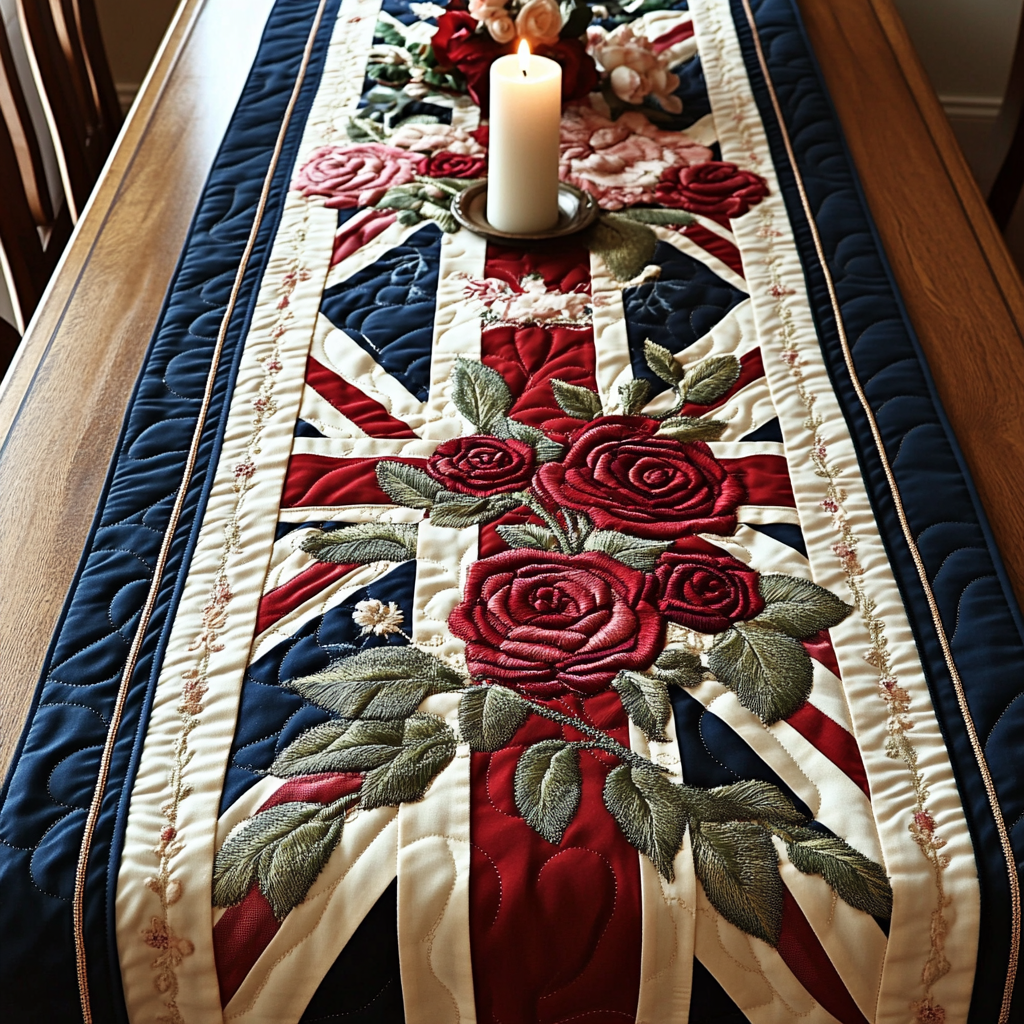 Union Charm Quilted Table Runner Festive Table Runners Presents For Flower Lovers