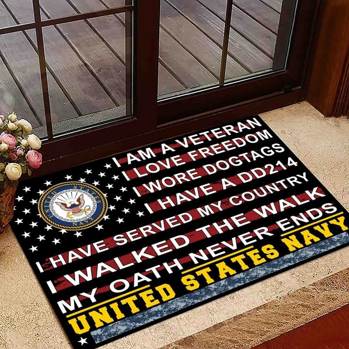 Unique Proud To Be A US Navy Doormat Gift for Dad and Husband on Veterans Day