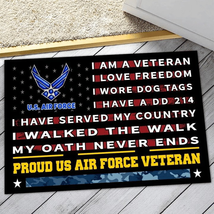 Unique Proud US Air Force Doormat Gift for Dad and Husband on Veterans Day
