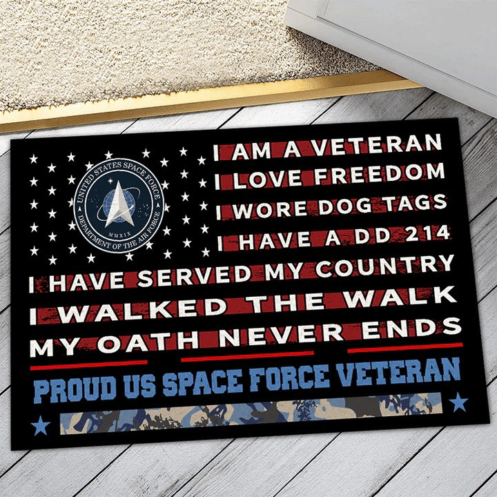 Unique Proud US Space Force Doormat Gift for Dad and Husband on Veterans Day