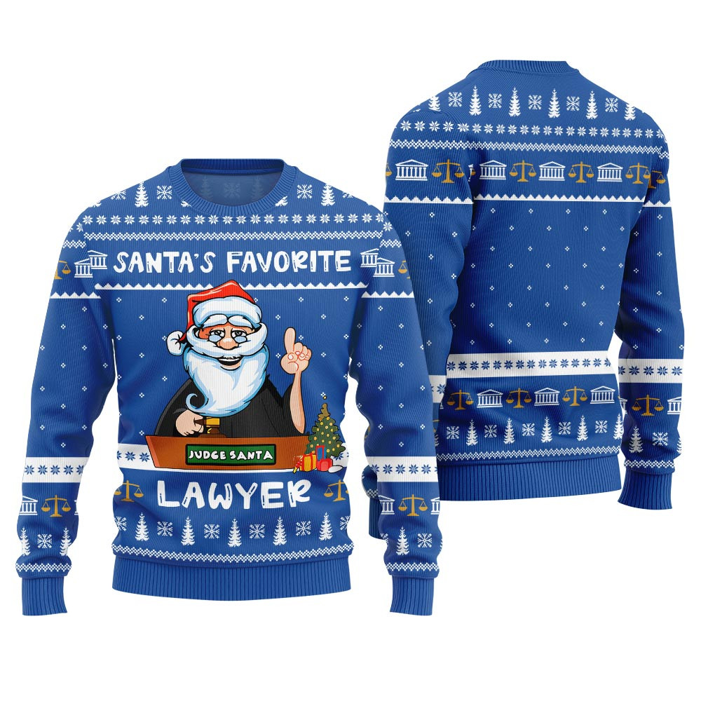 Unique Santas Favorite Lawyer Ugly Sweater Royal Seasonal Gift Merch for Cozy Christmas Vibes