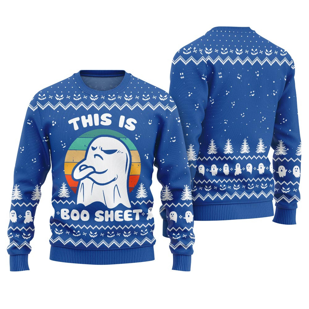 Unique This Is Boo Sheet Funny Sweater For Halloween Royal Holiday Gift Merch That Everyone Will Adore