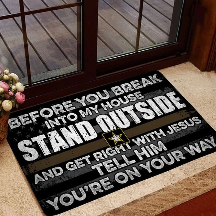 Unique US Army Door Mat Ultra Soft Gift for Dad and Proud Militaries on Veterans Day