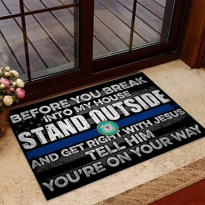 Unique US Coast Guard Door Mat Ultra Soft Gift for Dad and Proud Militaries on Veterans Day
