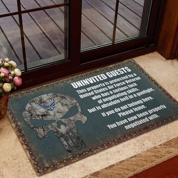 Unique US Multiple Service Air Force Doormat Gift for Dad and Husband on Veterans Day