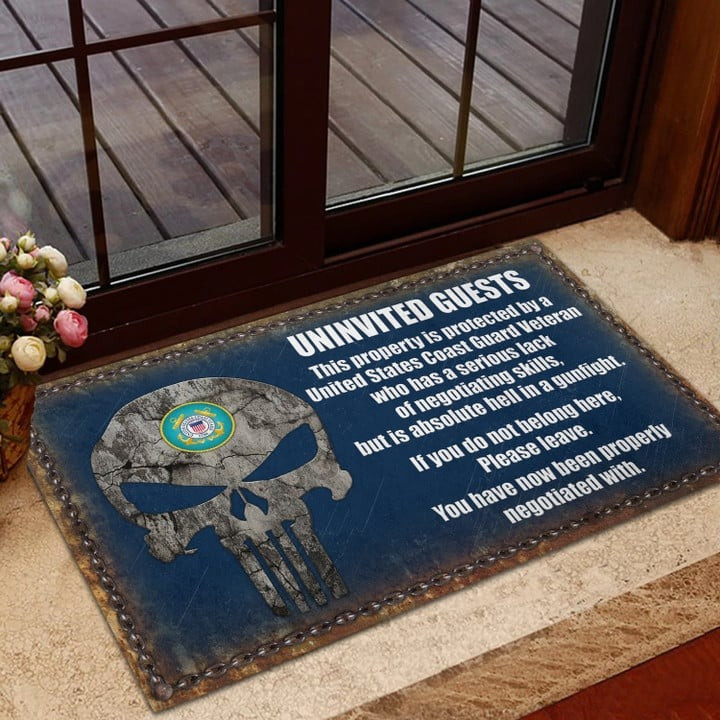 Unique US Multiple Service Coast Guard Doormat Gift for Dad and Husband on Veterans Day