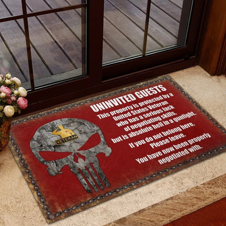 Unique US Multiple Service Veteran Doormat Gift for Dad and Husband on Veterans Day
