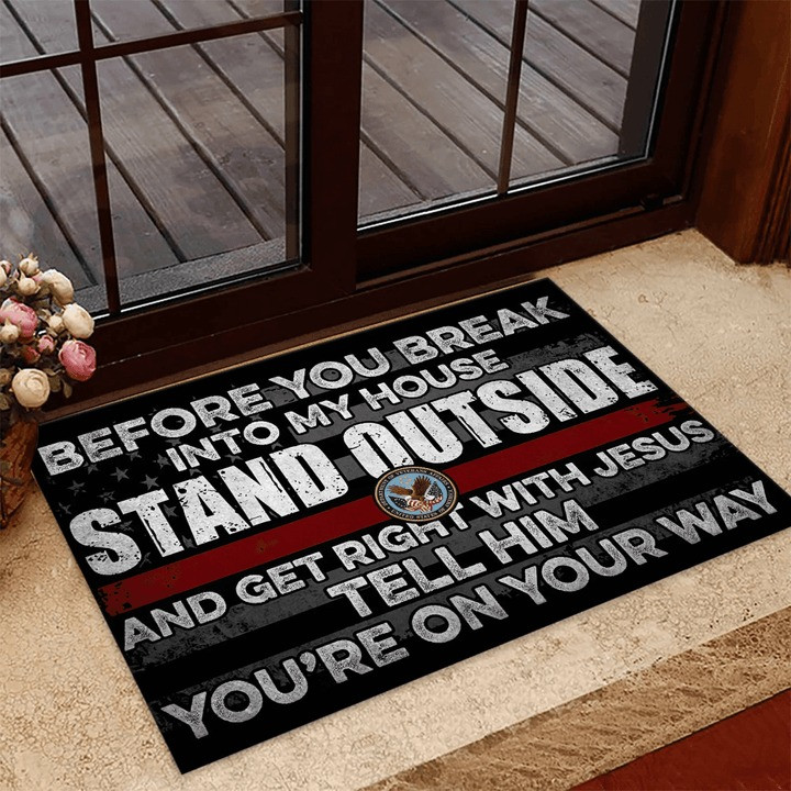 Unique US Veteran Doormat Gift for Dad and Husband on Veterans Day