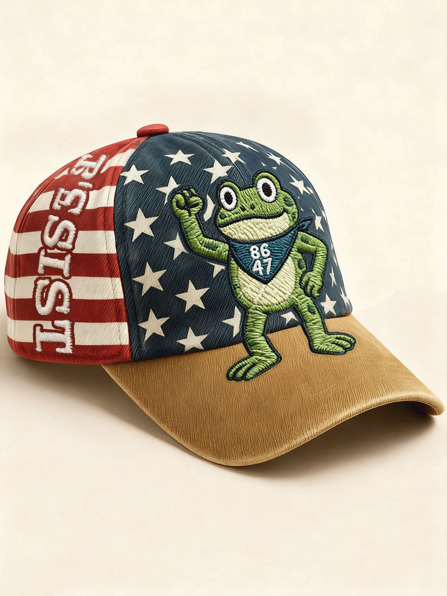 Unisex 8647 FDT Resist Frog Printed Hat Anti Fascist Merch Anti Trump Gifts