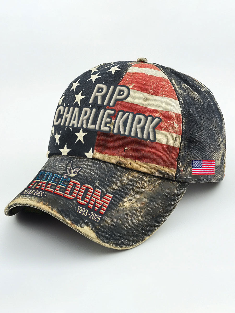 Unisex Freedom Rip Print Hat As Picture Charlie Kirk 47 Merch