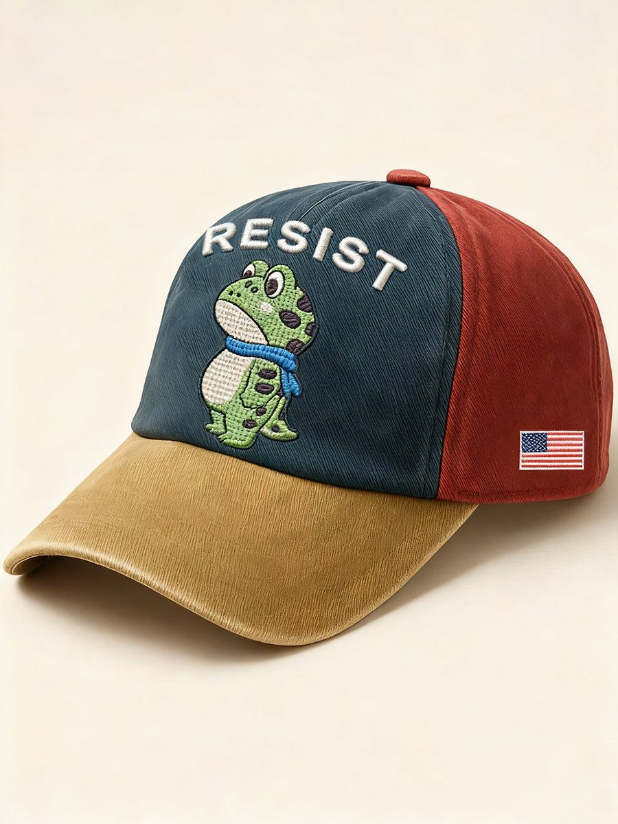Unisex Frog Resist Print Hat Portland Frog Merch No Kings Protest Merch Anti Trump Gifts