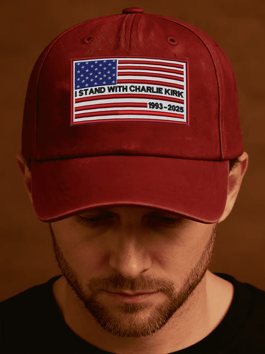 Unisex I Stand With Charlie Kirk Print Hat Red Freedom Shirt Charlie Wore