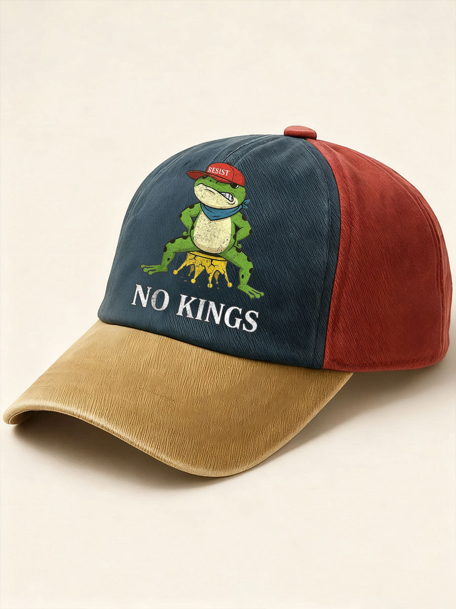 Unisex No Kings Frog Resist Print Hat Anti Fascist Protest Merch Gifts For Liberal