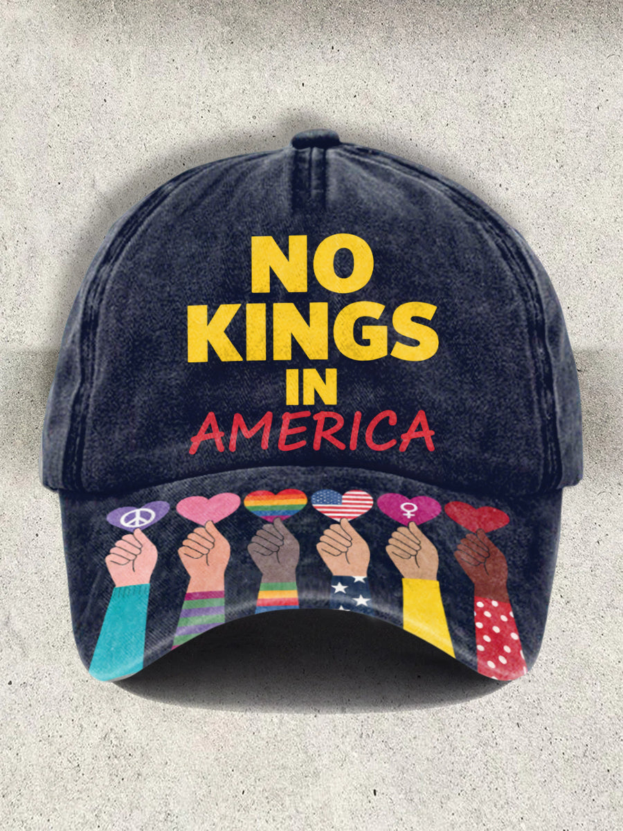 Unisex No Kings Print Cap Anti Fascist Merch No Kings Protest Merch Anti Trump Gifts