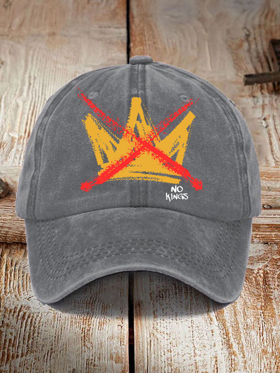 Unisex No Kings Print Hat Anti Fascist Protest Merch Gifts For Democrats Supporters