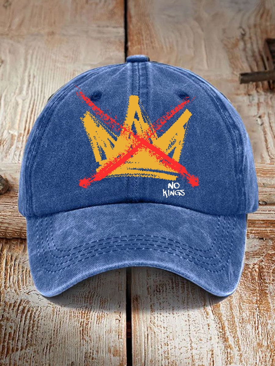 Unisex No Kings Print Hat Anti Fascist Protest Merch Gifts For Democrats Supporters